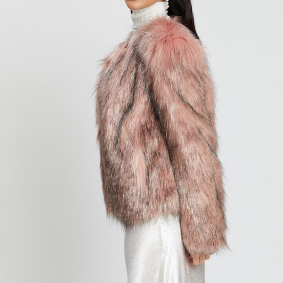 UNREAL FUR Dusty Pink & Silver Fire And Ice Jacket - Picture 4 of 6